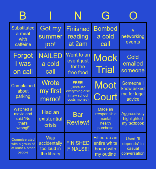 1L BINGO Card