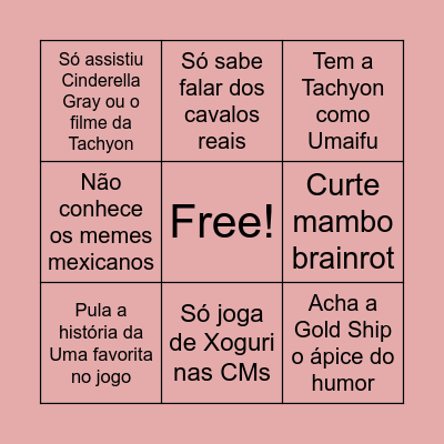 Red flag fãs de Umamusume Bingo Card