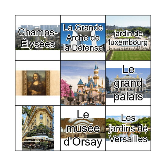 Paris Bingo Card