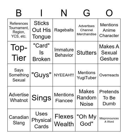 Team SamuraiX1 Bingo v2 Bingo Card