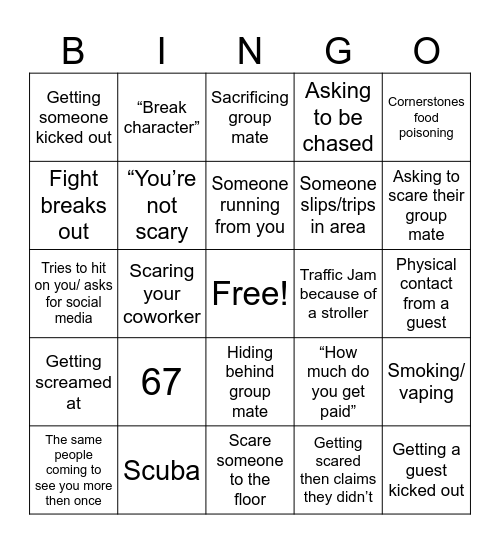 HAUNT bingo 2026 Bingo Card
