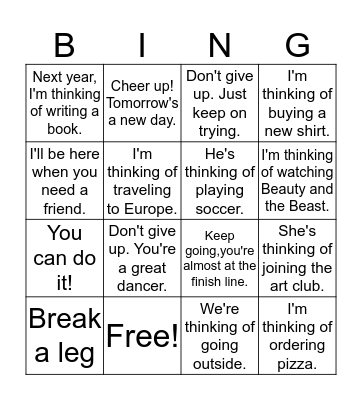 Level 3-Lesson 1 Bingo Card