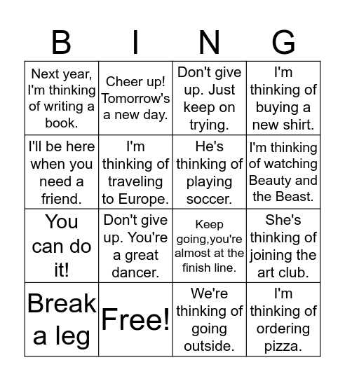 Level 3-Lesson 1 Bingo Card