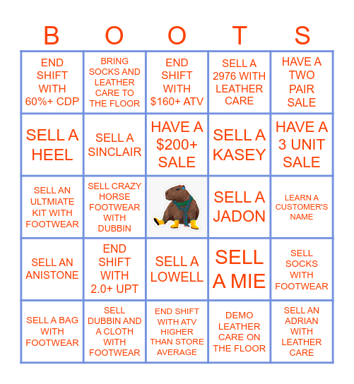 Weekday Bingo! Bingo Card
