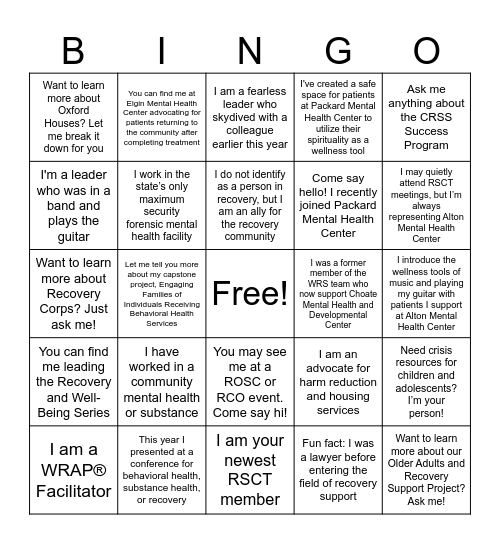 WRS-RSCT Bingo Card
