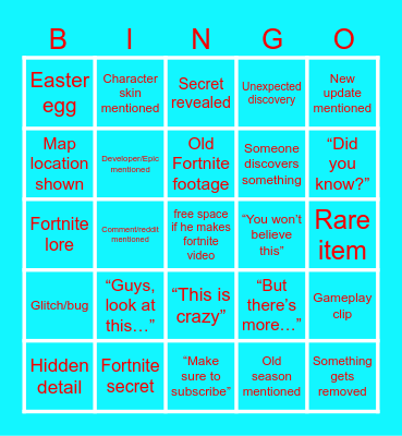 t5g bingo Card