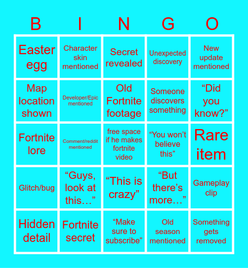 t5g bingo Card