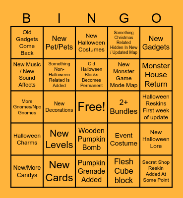 Yeeps 2026 Halloween 🎃 Bingo Card