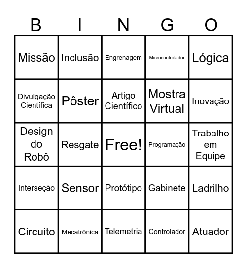 Robótica Bingo Card