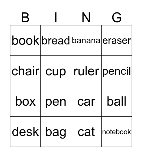 Let's Enjoy English Bingo Card