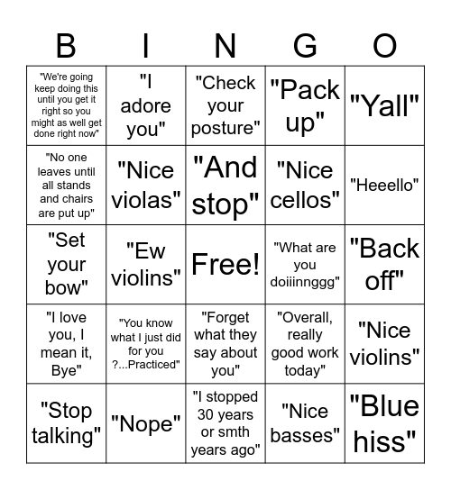LO-INGO Bingo Card