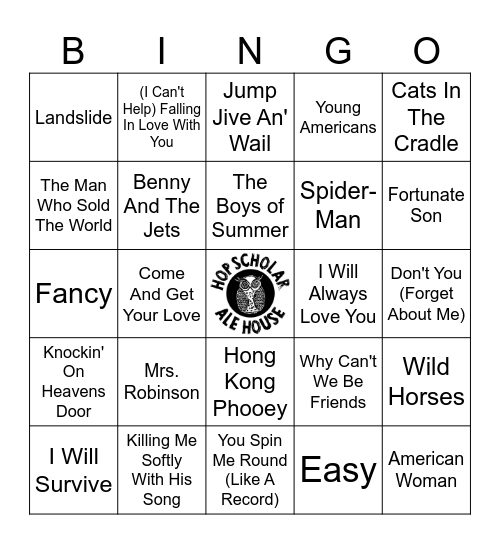 90s Cover Songs that Don't Suck (except one) Bingo Card