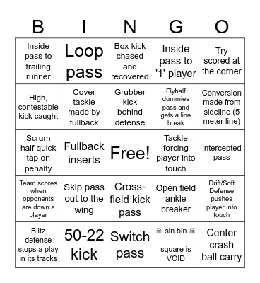 BACKS FOCUS (#9 - 15) Bingo Card