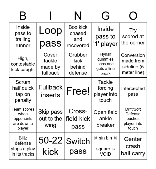 BACKS FOCUS (#9 - 15) Bingo Card