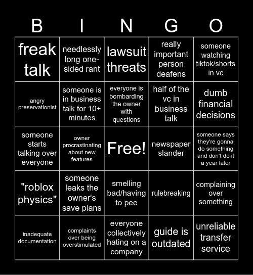 Companies Bingo Card Bingo Card