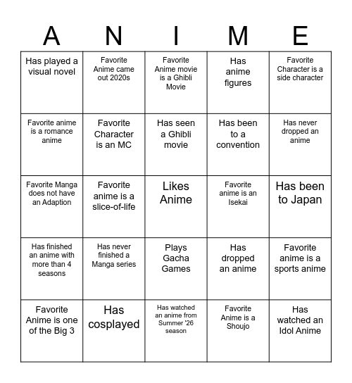 CAA Social Bingo Fall '26 Bingo Card