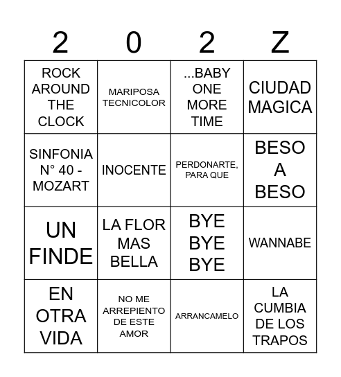 MUSIBINGO Card