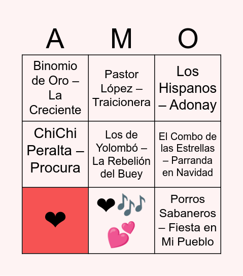 BINGO MUSICAL Bingo Card