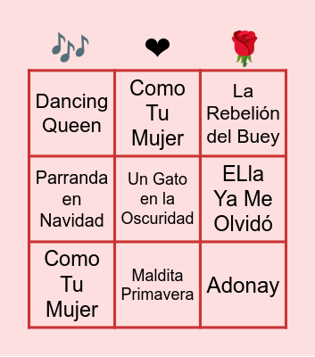 BINGO MUSICAL Bingo Card