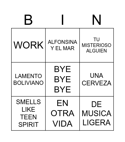 MUSIBINGO Card