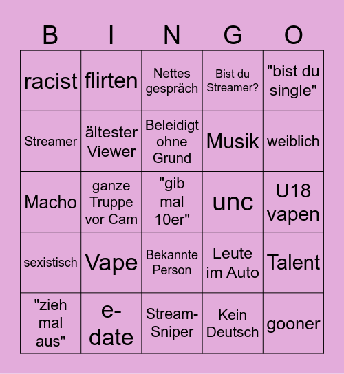 ome Bingo Card