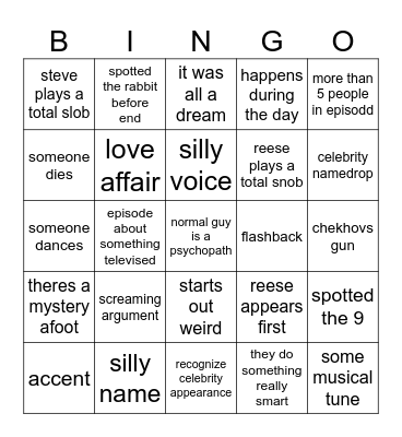 Bingo No. 9 Bingo Card