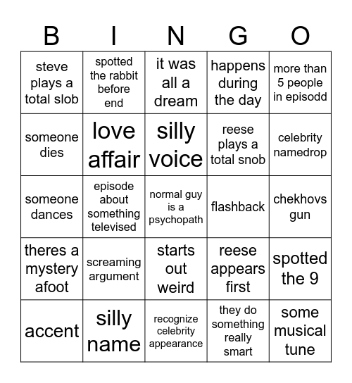 Bingo No. 9 Bingo Card