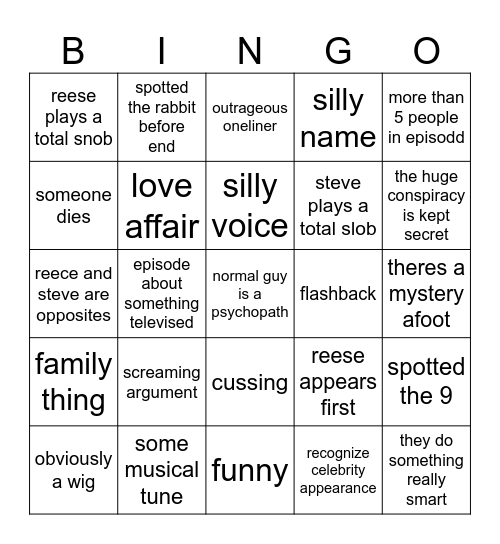 Bingo No. 9 Bingo Card