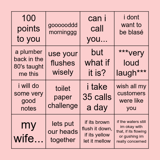 Denny Bingo Card