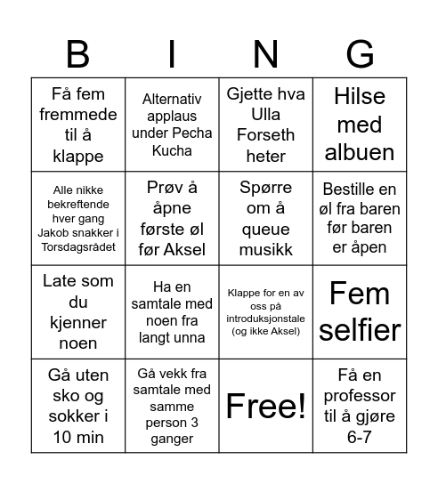 SOS2019 Sosiologifestival Bingo Card