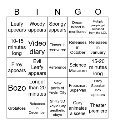 IDFB 2 Predictions Bingo Card