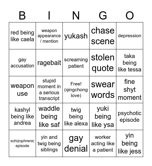 Ilum Bingo Card