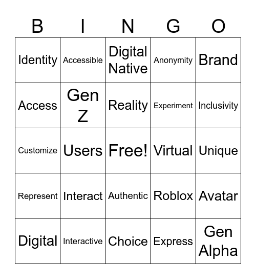 Metaverse Bingo Card