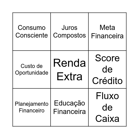 Bingo Financeiro Bingo Card