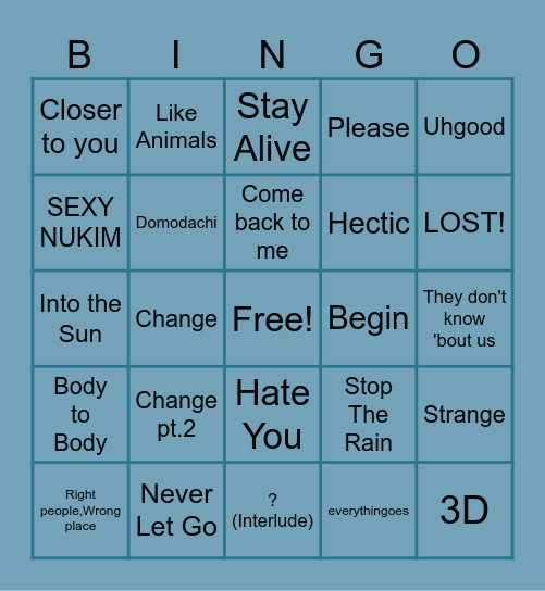 _HANEUL_07 Bingo Card