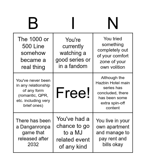 Third Bingo Card