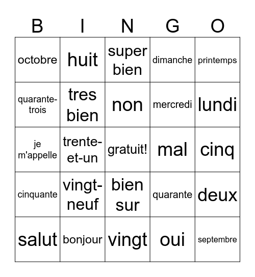 Malachi Mills Bingo Card