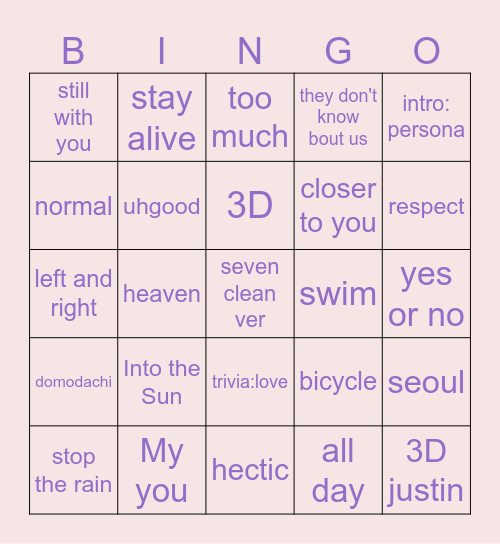 @jkwfyvsy_ Bingo Card