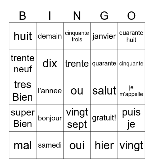 Stephen Bell Bingo Card