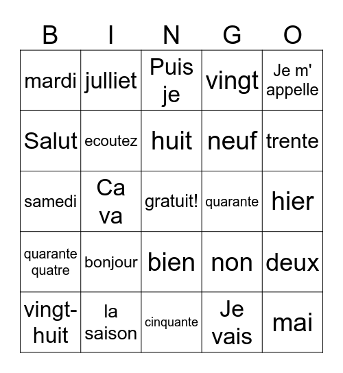 Elena Horne Bingo Card