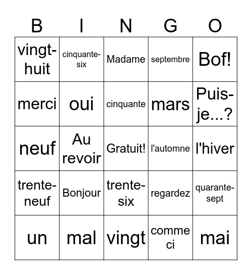 Marjorie Nyarko Bingo Card