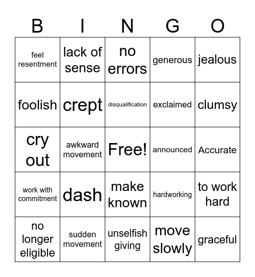 2nd Grade Unit 2 Bingo Card