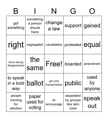3rd Grade Unit 3 Bingo Card