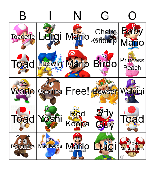 Mario Bingo Card