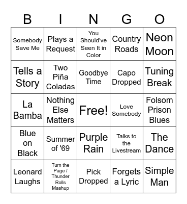 Storm Chaser Bingo Card