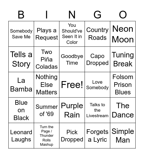 Storm Chaser Bingo Card
