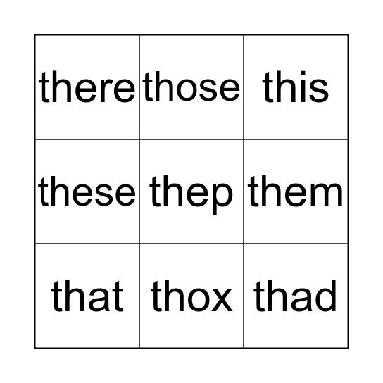 th Bingo Card