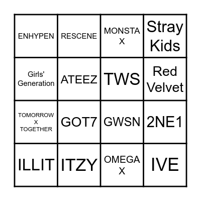 KpopBingo Card