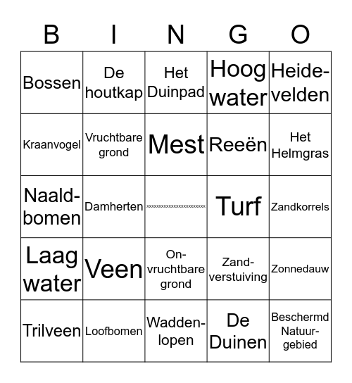 Aardrijkskunde Bingo | Naam:  Bingo Card