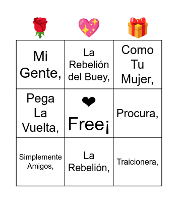 Bingo Musical Bingo Card